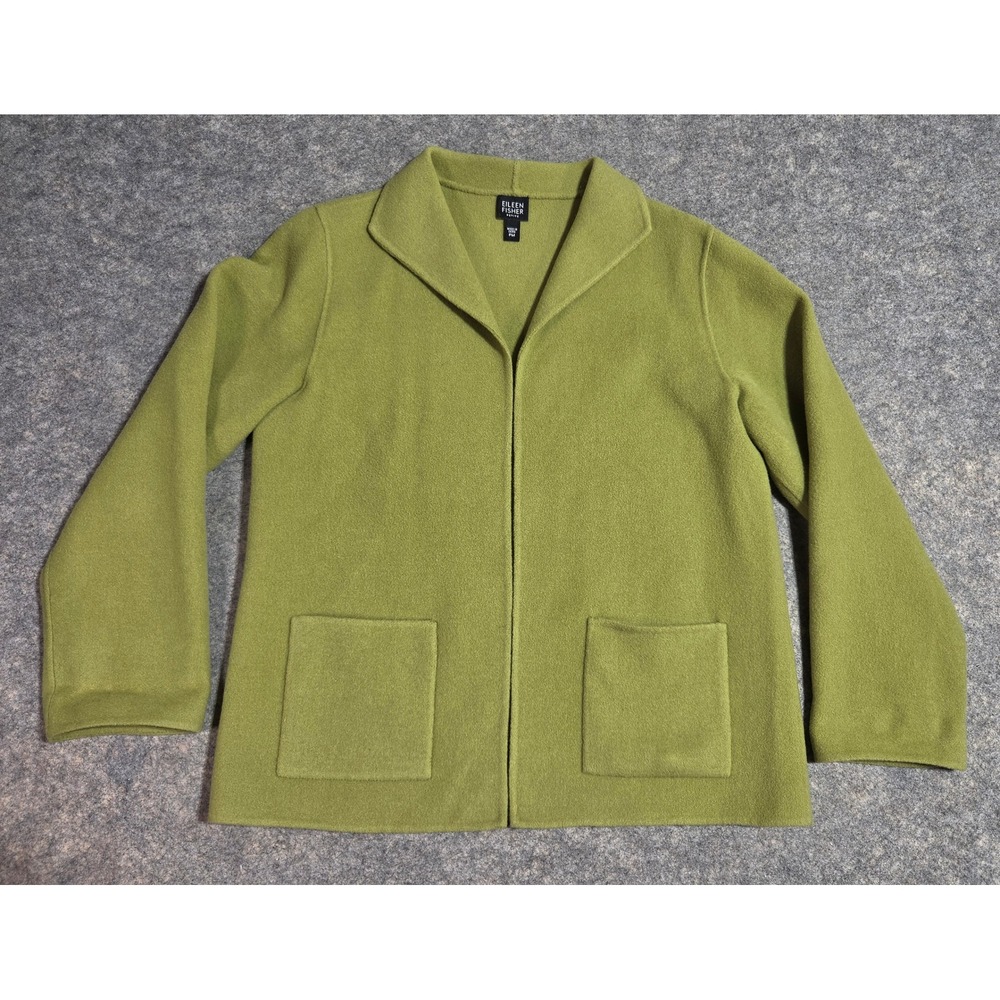 Eileen Fisher Wool Cashmere Open Front Jacket Quiet Luxury Minimalist Petite PM